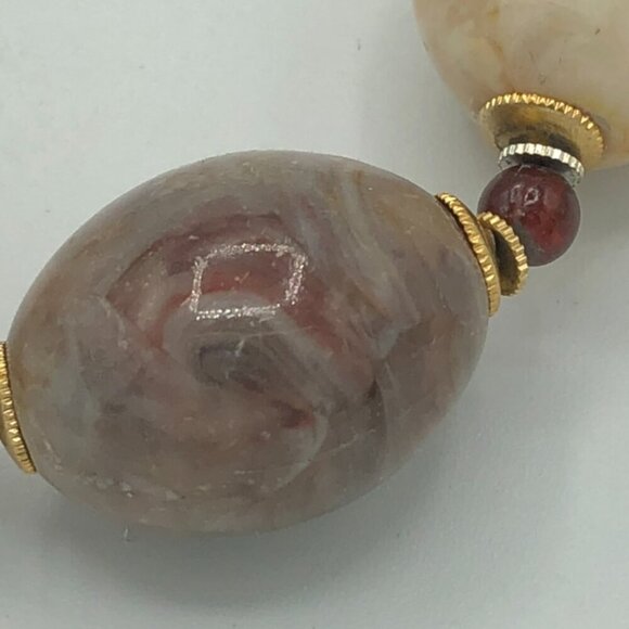 Vintage Plastic Large Beads long Strand Necklace signed Hong Kong - Picture 3 of 9